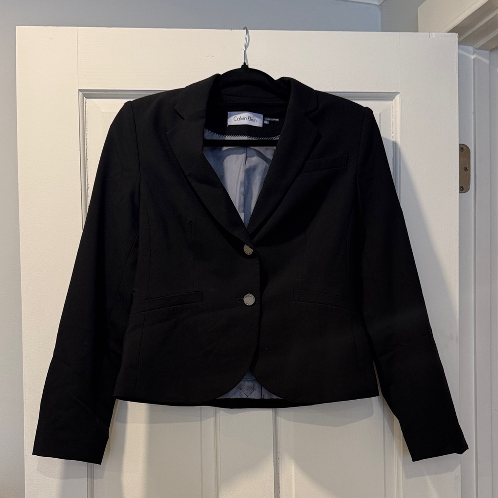 Calvin Klein Women's Black Blazer suit coat  8p petite